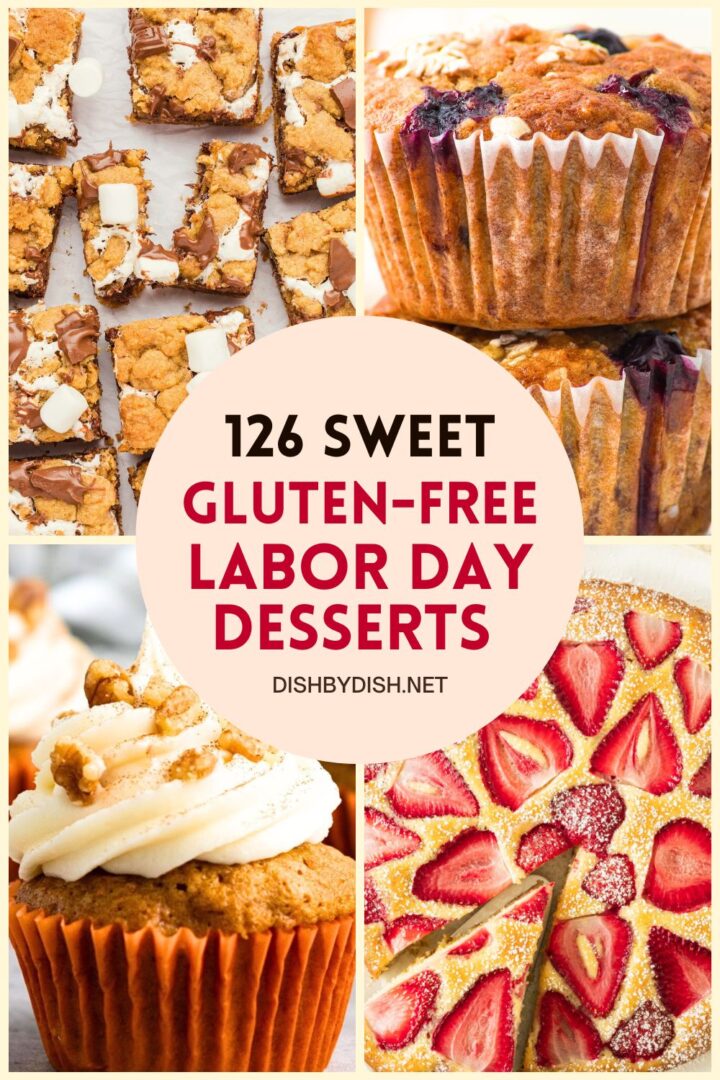 Collage of images of gluten-free desserts