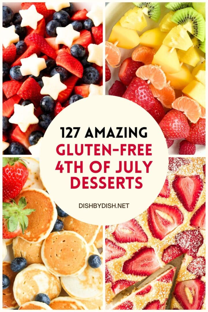 Collage of images of 4th of july desserts