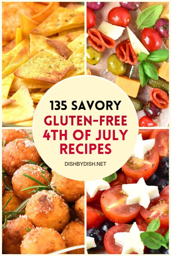 Collage of images of 4th of July savory recipes
