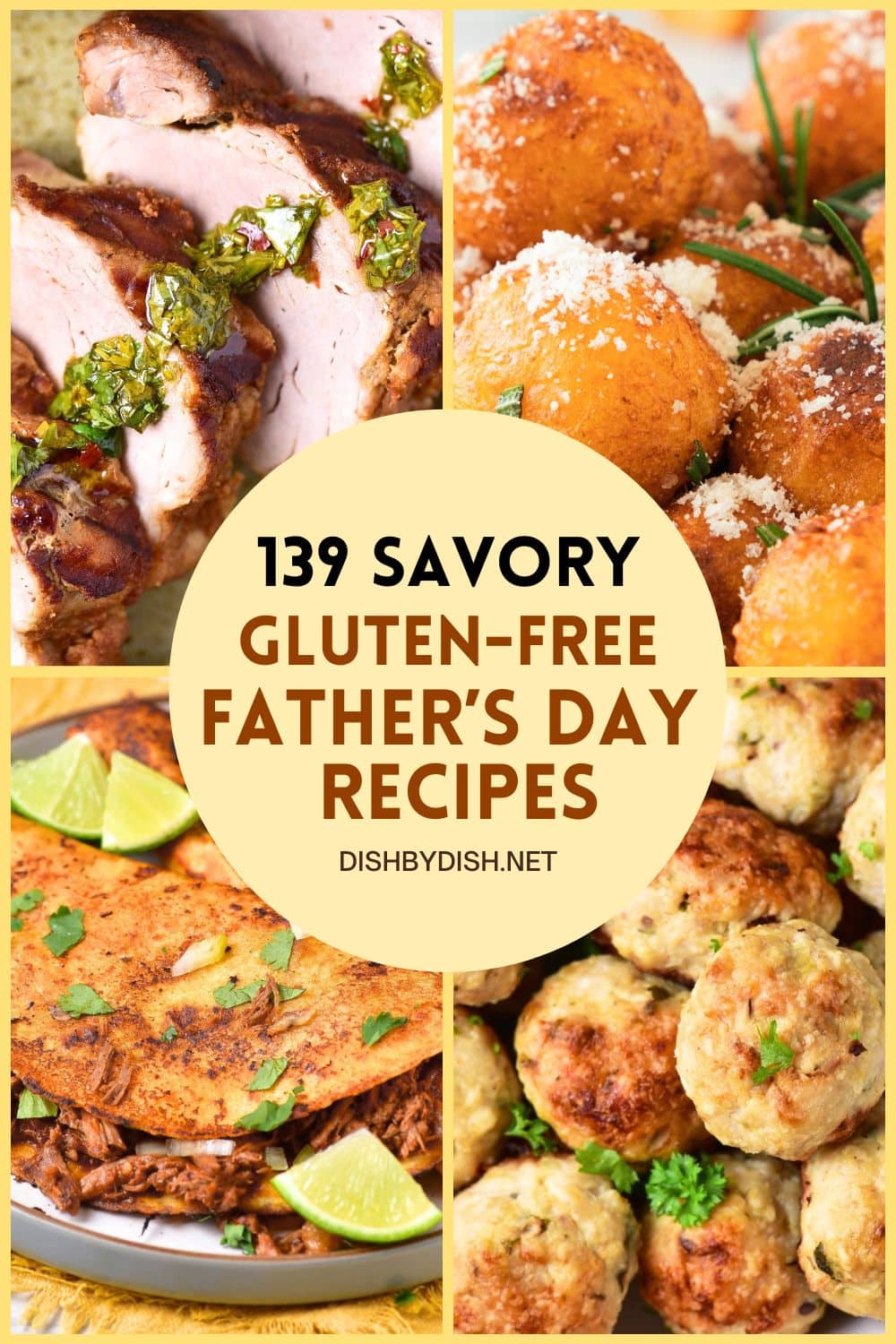 Collage of images of Father's day recipes