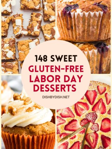 Collage of gluten-free Labor Day desserts
