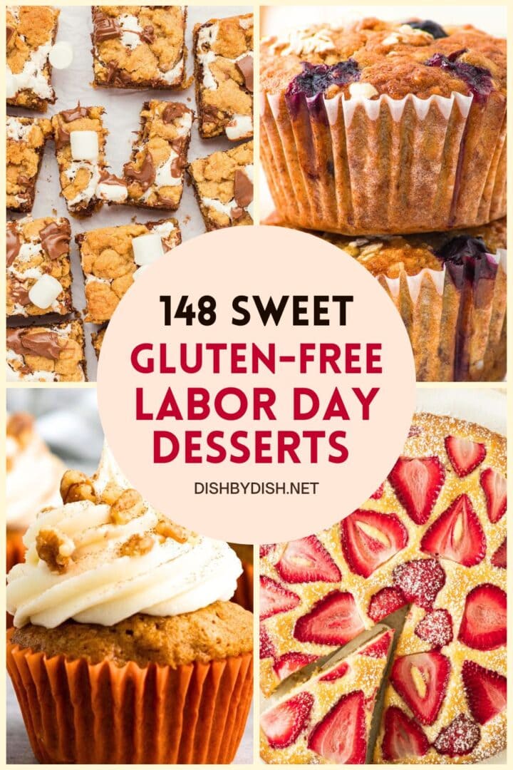 Collage of gluten-free Labor Day desserts