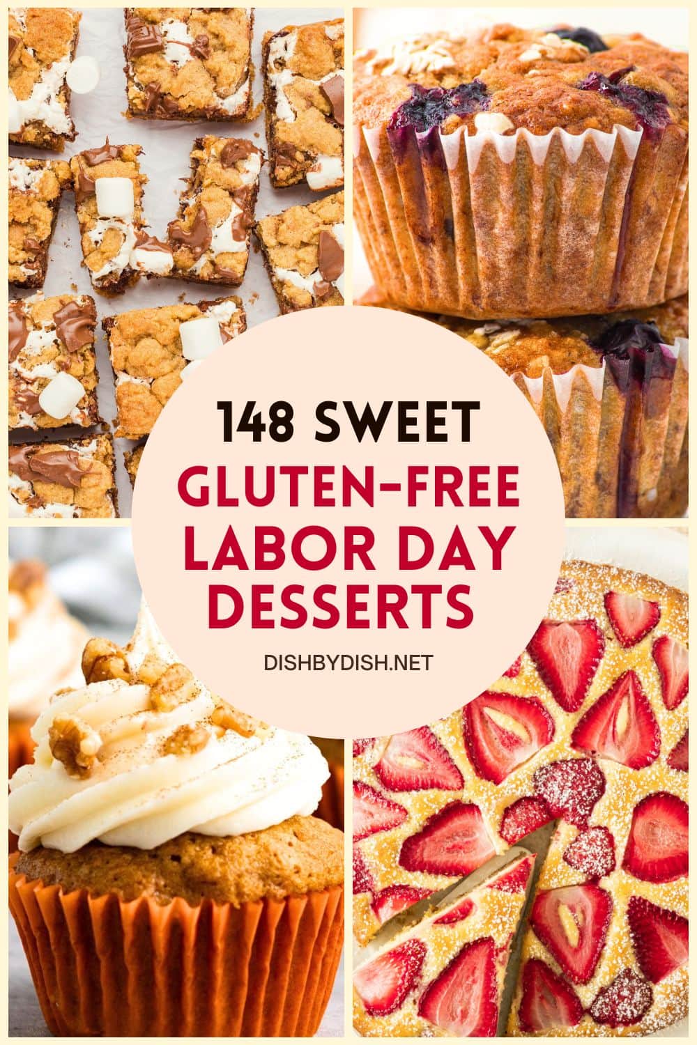 Collage of gluten-free Labor Day desserts