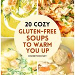 Collage of images of soups