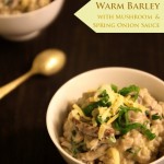 Warm Barley with Mushroom & Spring Onion Sauce