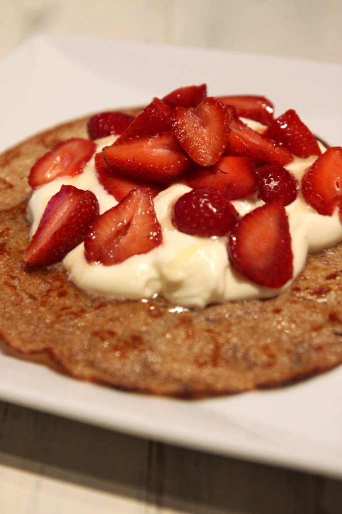 Strawberries & Cream Quinoa Dessert Crepes