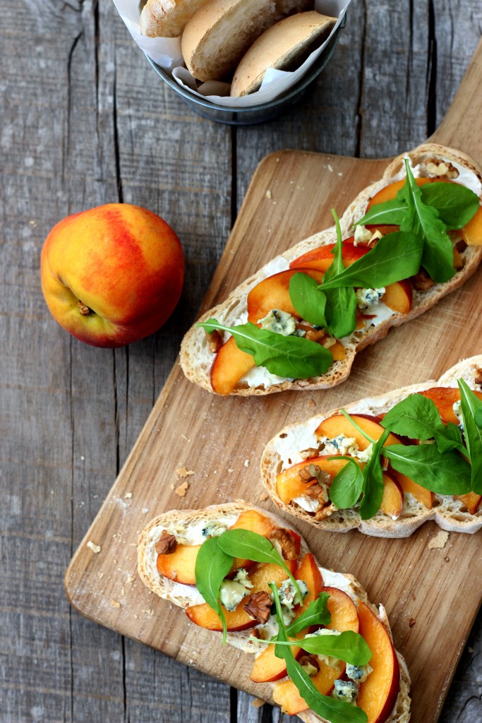 Peach & Arugula Bruschetta