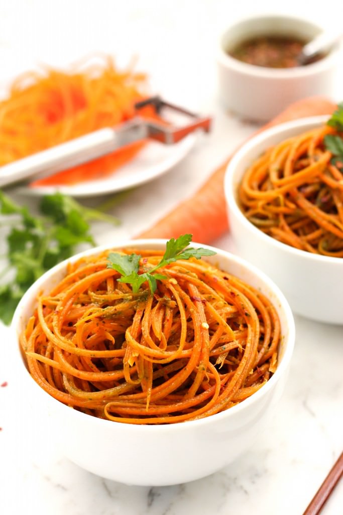 Carrot Noodles in Spicy Chimichurri Sauce Dish by Dish