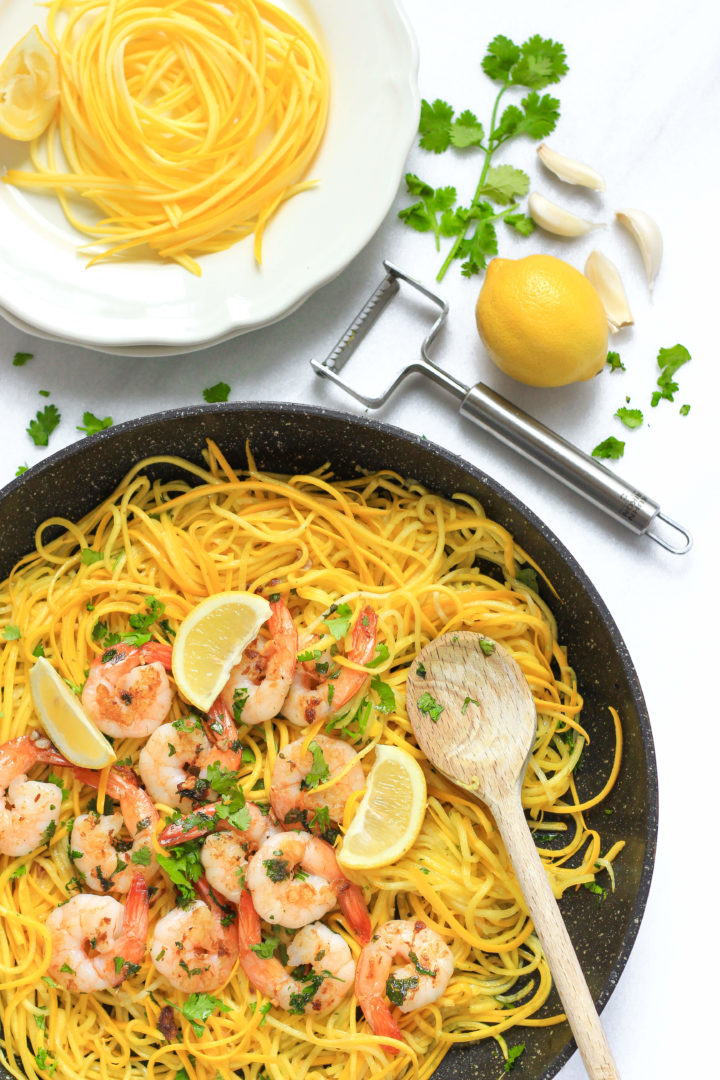 Garlic Butter Shrimp with Yellow Squash Noodles