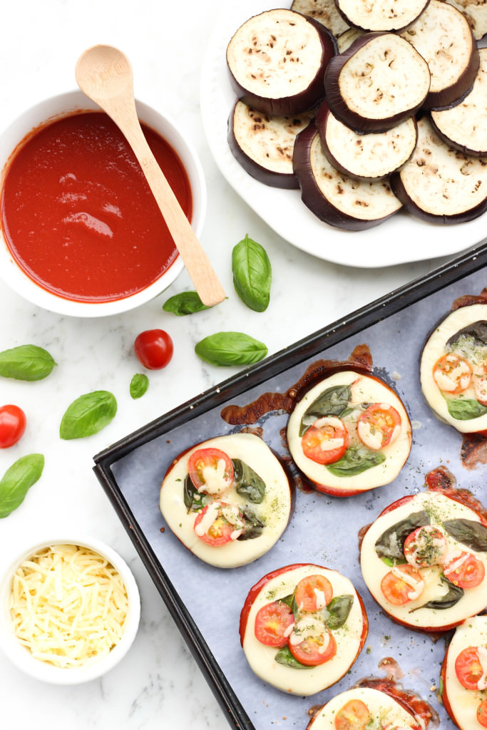 Mini Caprese Eggplant Pizzas