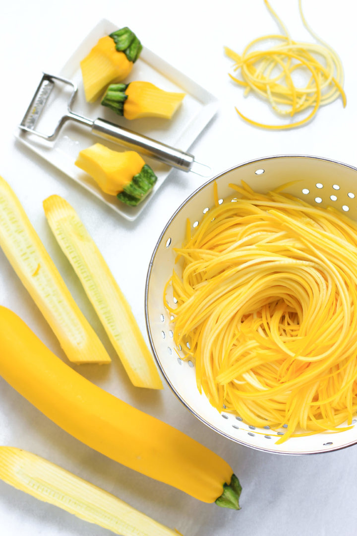 Garlic Butter Shrimp with Yellow Squash Noodles