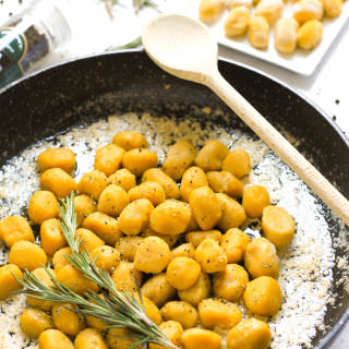 Gluten-free Pumpkin Gnocchi in Rosemary Browned Butter Sauce