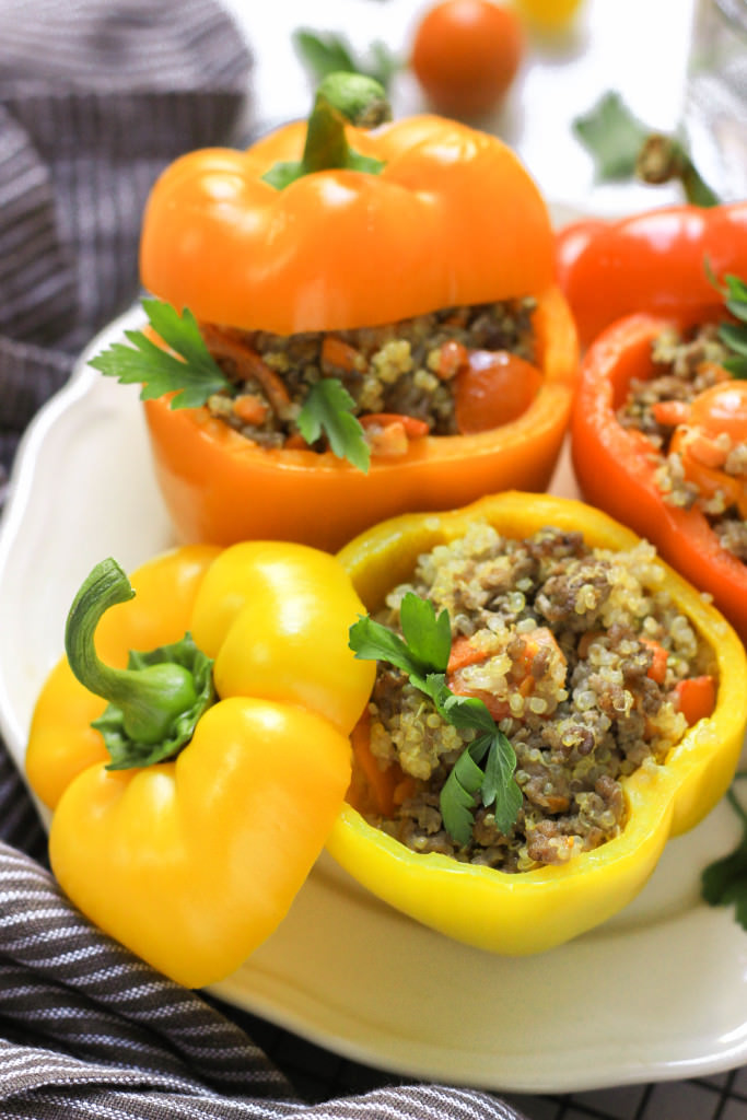 Quinoa & Minced Beef Stuffed Bell Peppers