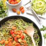Zucchini Noodles with Minced Beef & Mini Heirloom Tomatoes