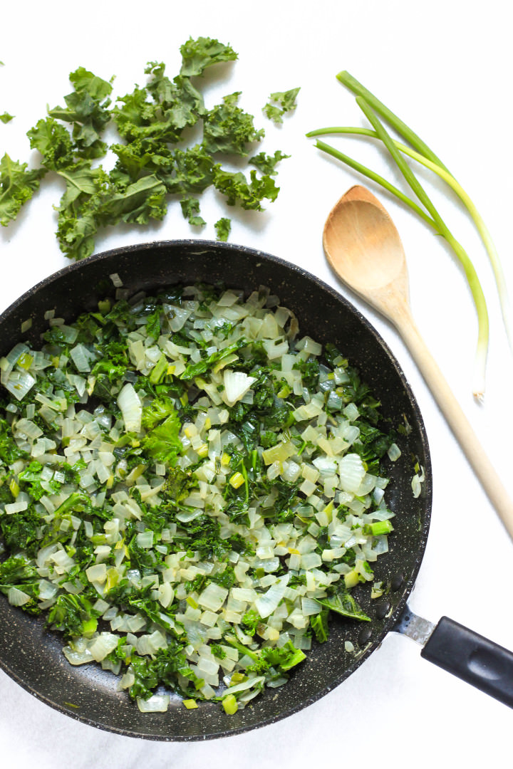 Gluten-free Kale & Spring Onion Quiche