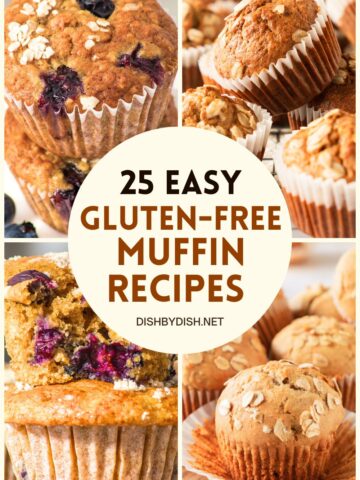 Collage of images of muffins