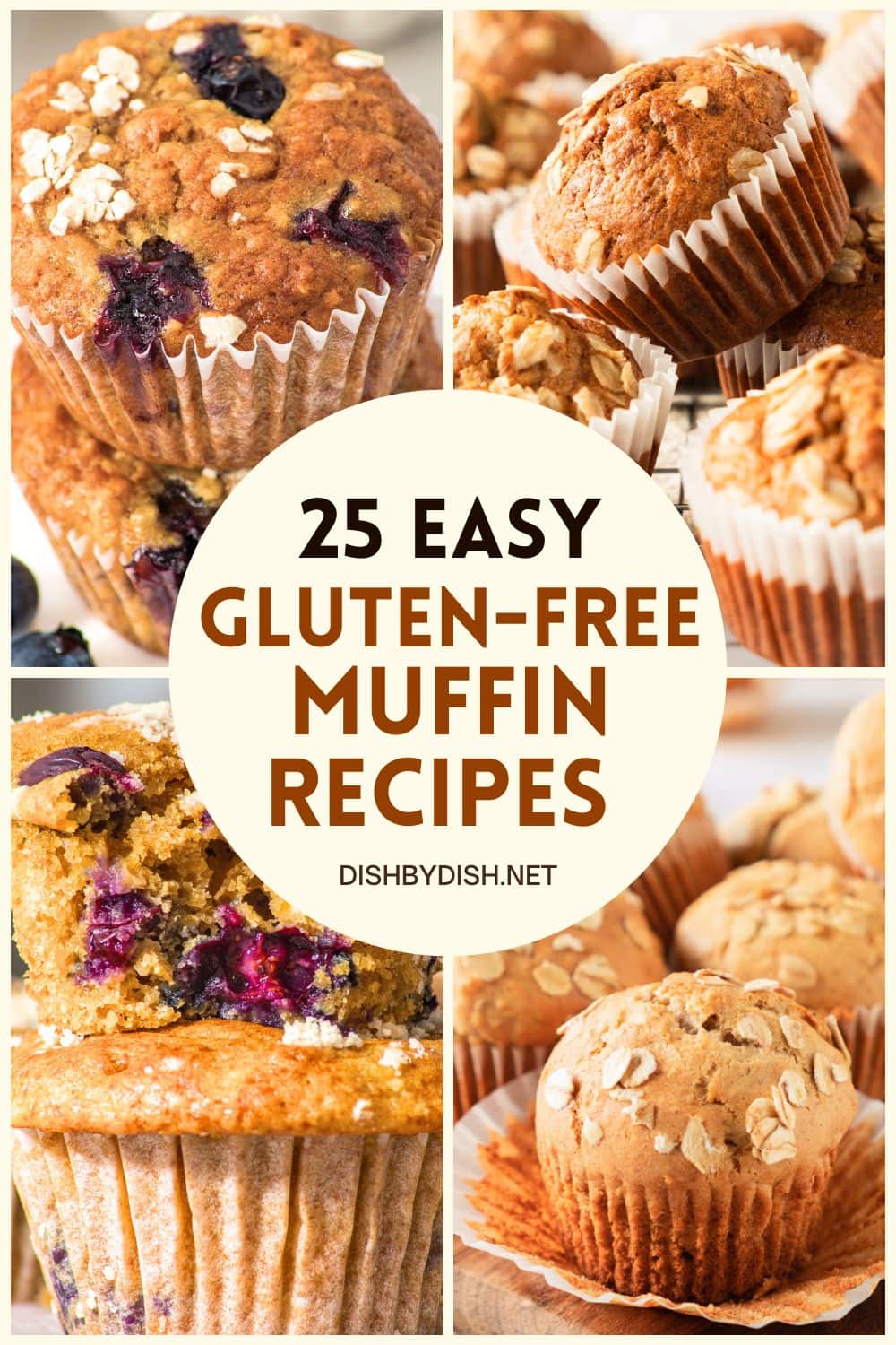 Collage of images of muffins