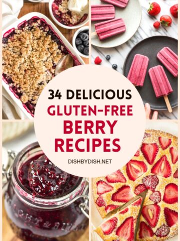 Collage of images of berry recipes