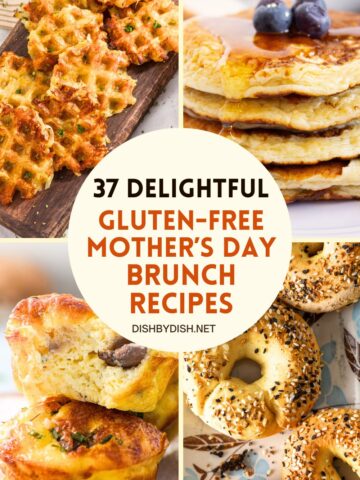 Collage of gluten-free mother's day brunch recipes