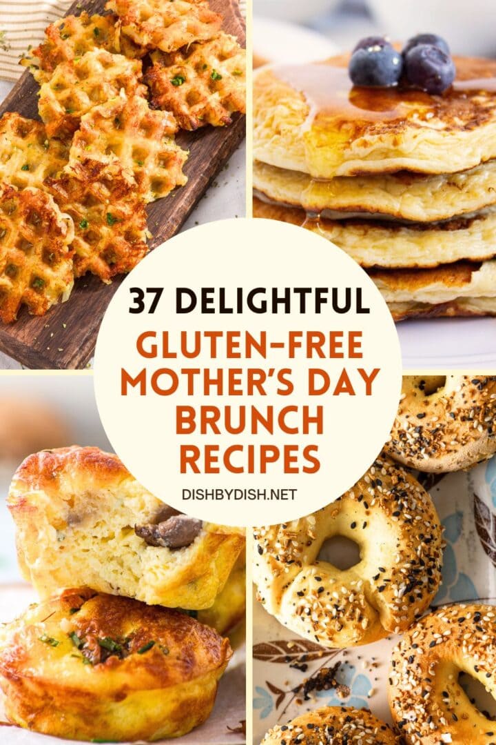 Collage of gluten-free mother's day brunch recipes
