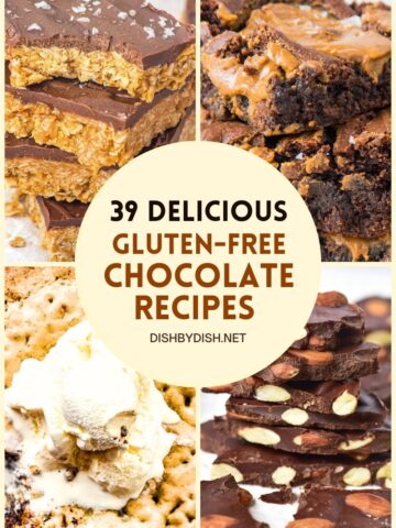 Collage of images of gluten-free chocolate desserts