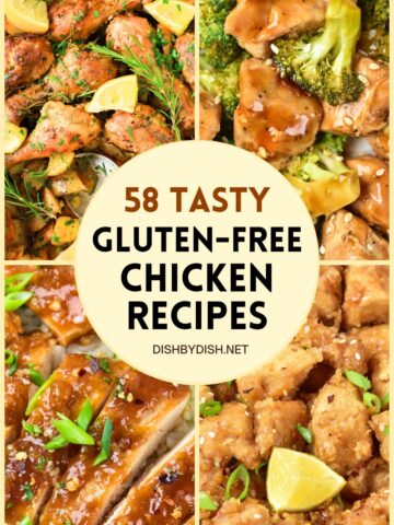 Collage of images of chicken recipes