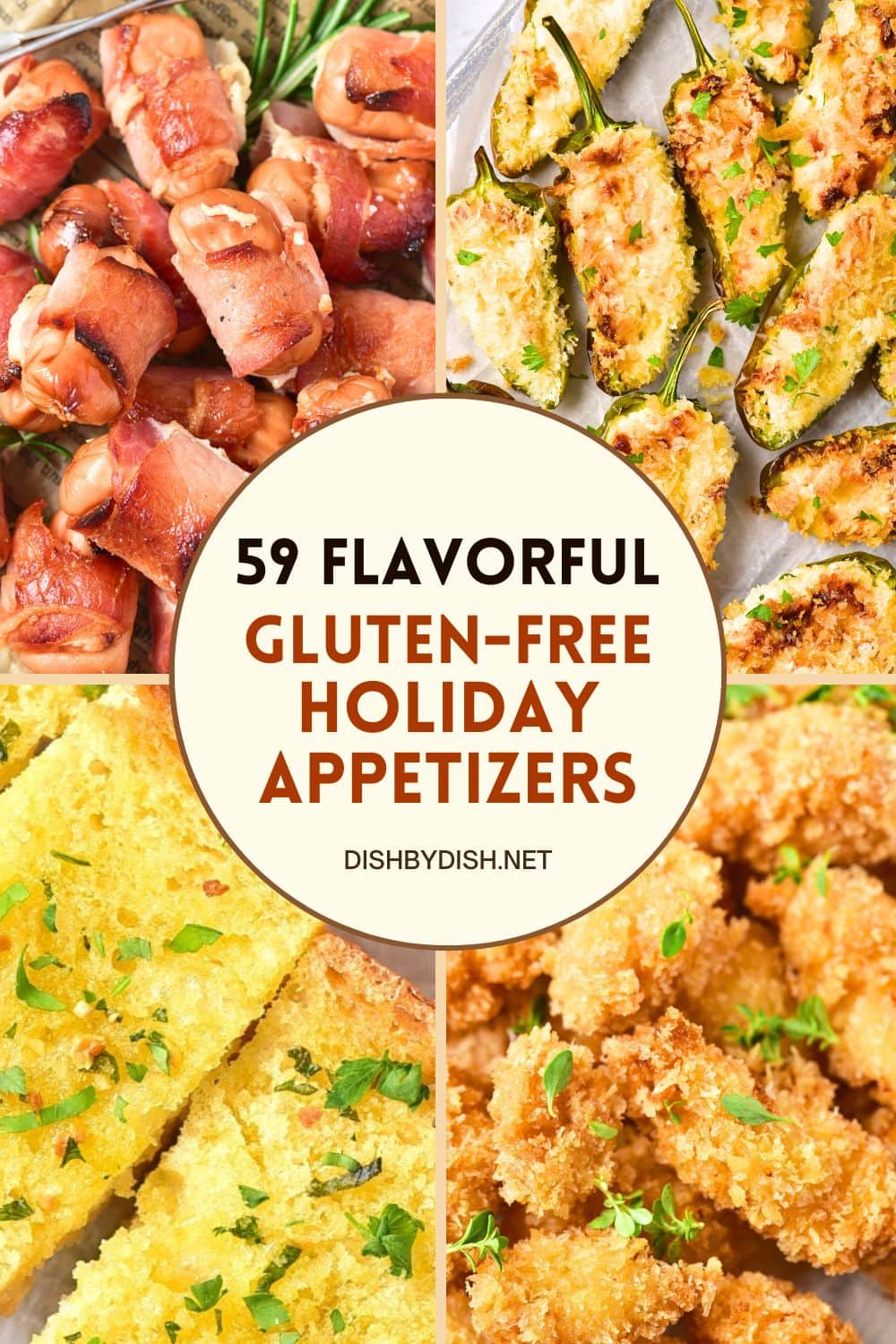 Collage of images of gluten-free appetizers