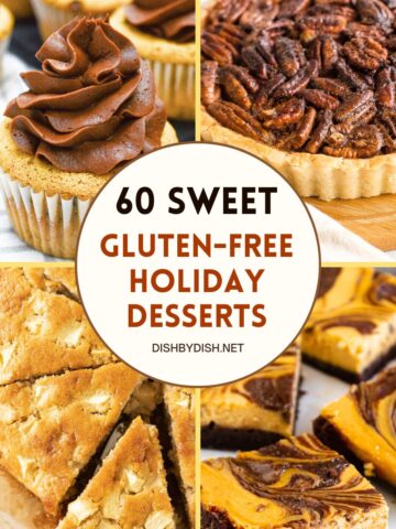 Collage of images of gluten-free desserts
