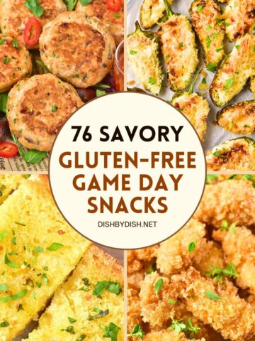 Collage of images of savory snacks