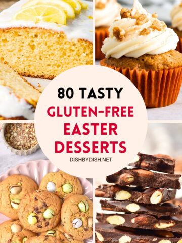 Collage of images of Easter desserts