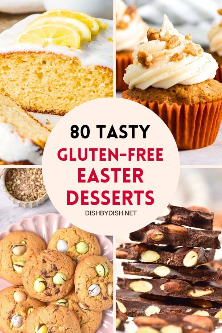 Collage of images of Easter desserts