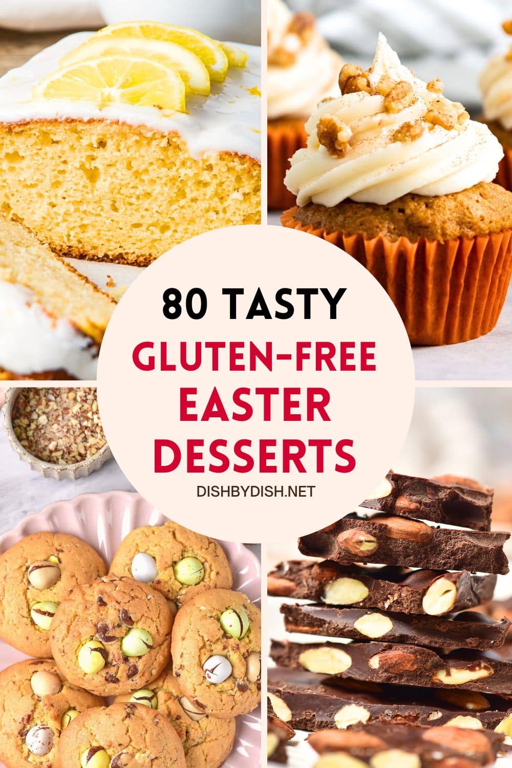 Collage of images of Easter desserts