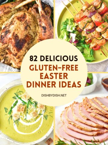 Collage of images of easter dinner recipes