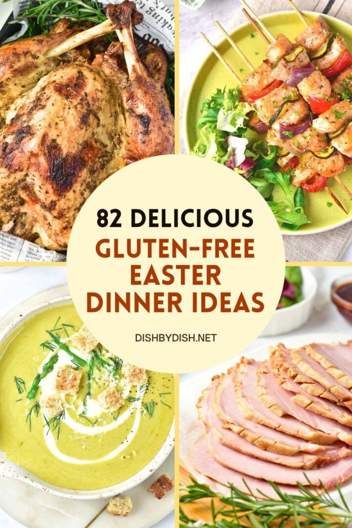 Collage of images of easter dinner recipes