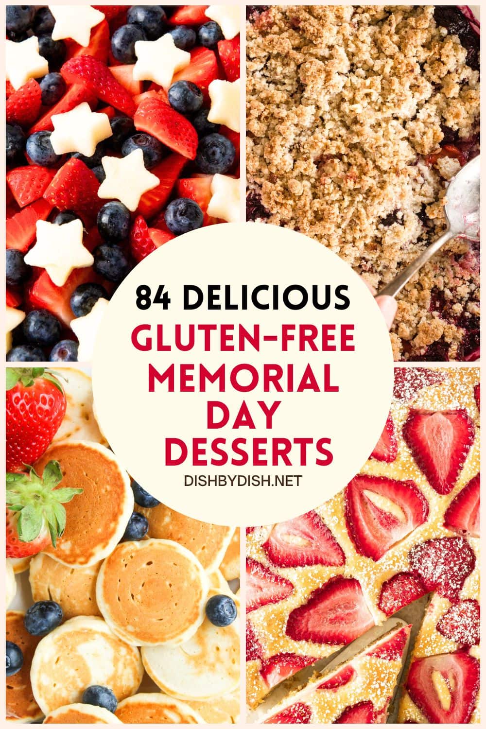 Collage of images of memorial day desserts