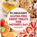 Collage of images of sweet treats for Mother's day