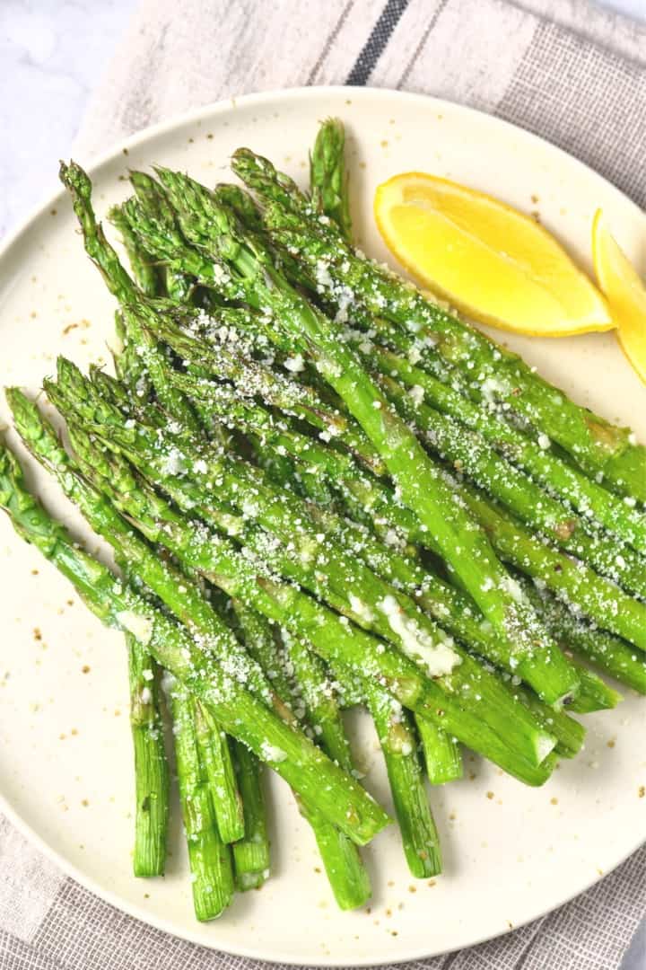 Air Fryer Asparagus Parmesan (GlutenFree, Vegan) Dish by Dish