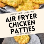 Collage of air fryer chicken patties