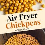 Pinterest collage for air fryer chickpeas