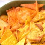 A bowl of homemade tortilla chips.