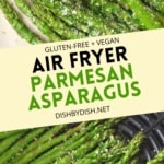 Collage of air fryer asparagus parmesan.