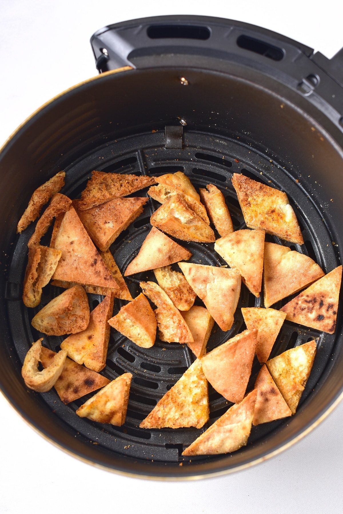 Crispy pita chips in air fryer.