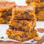 A stack of gluten-free almond flour blondies