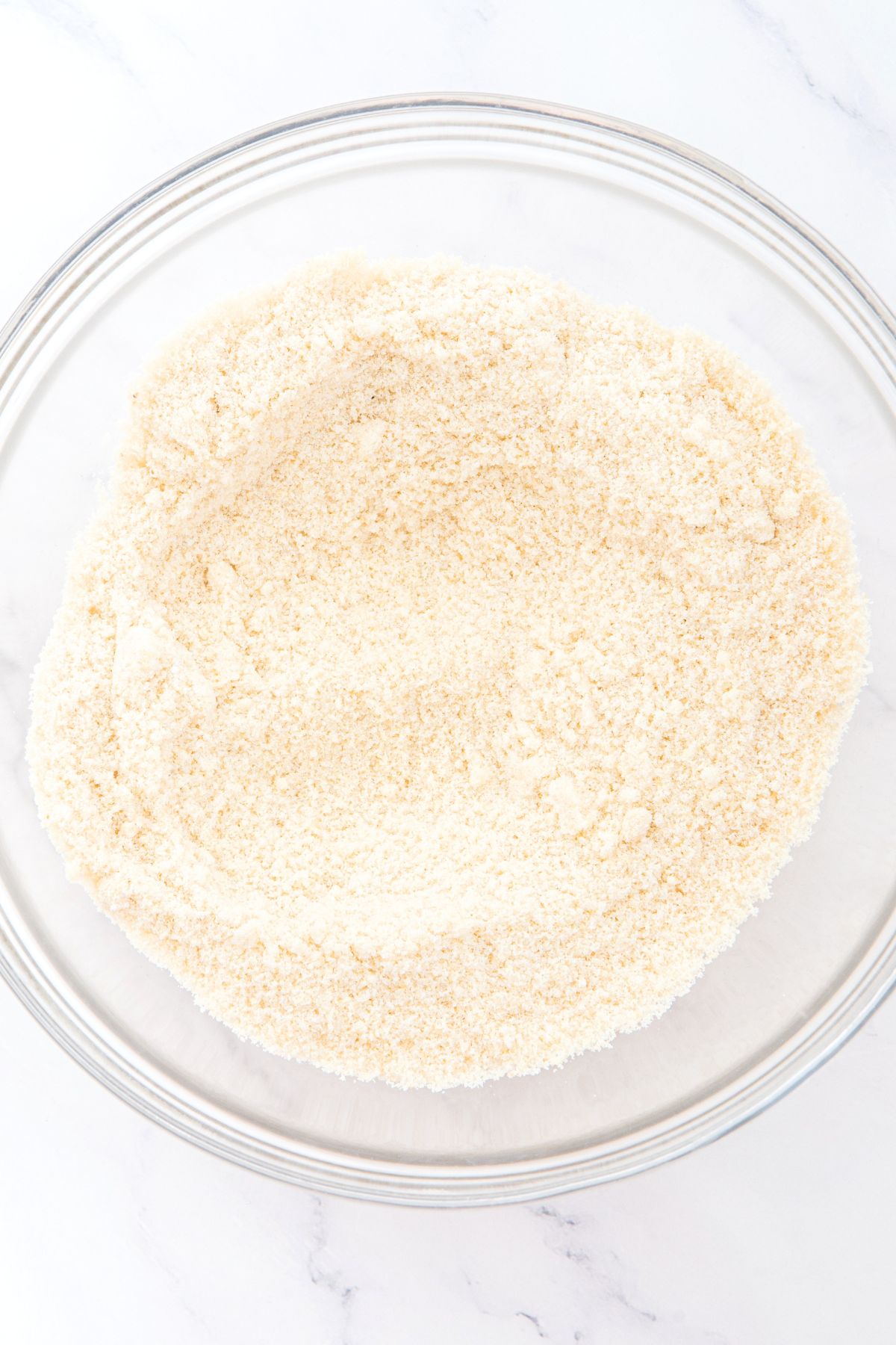 Almond flour mixture in glass bowl