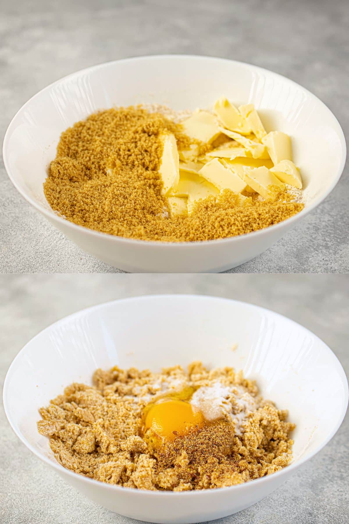 Collage of images of steps for making graham crackers.