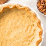 Top down view of almond flour pie crust