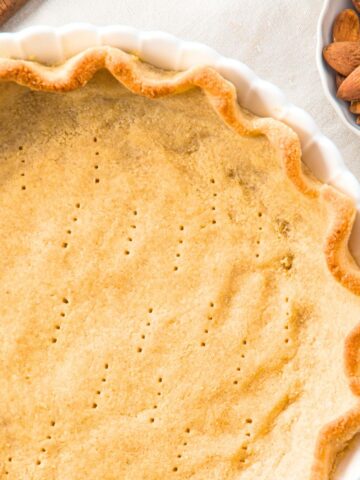 Top down view of almond flour pie crust