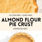 Collage of images of almond flour pie crust