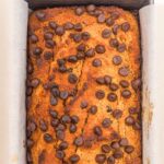 Freshly baked loaf of pumpkin bread with almond flour