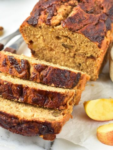 Sliced loaf of apple butter bread